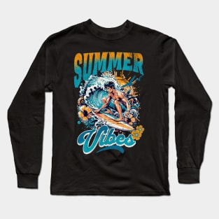 Summer Vibes Surfing Long Sleeve T-Shirt